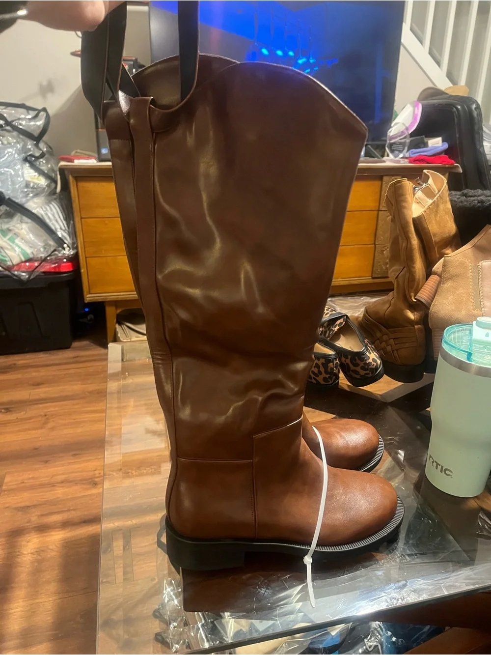 Torgeis  New York Women's Tall Brown Leather Riding Boots size 10